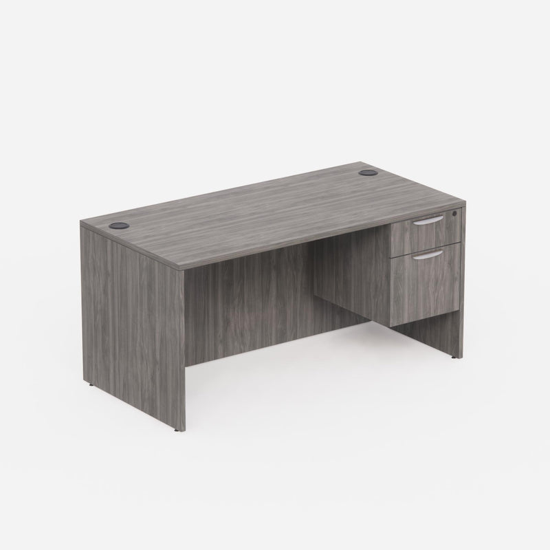 Sheridan Straight Desk 60"W x 30"D with Hanging Box/File Pedestal - Stone Grey
