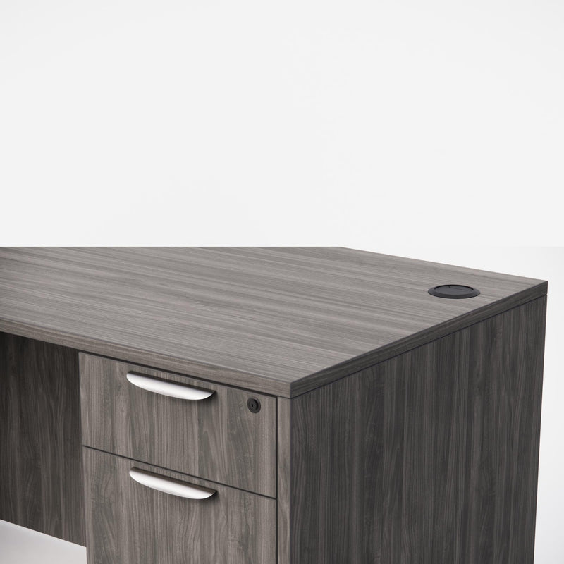 Sheridan Straight Desk 60"W x 30"D with Hanging Box/File Pedestal - Stone Grey