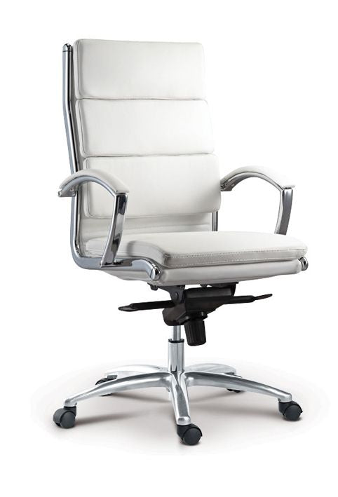 LIVELLO High Back White Executive Leather Chair, White