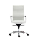 ZETTI High Back Executive Leather Chair, White