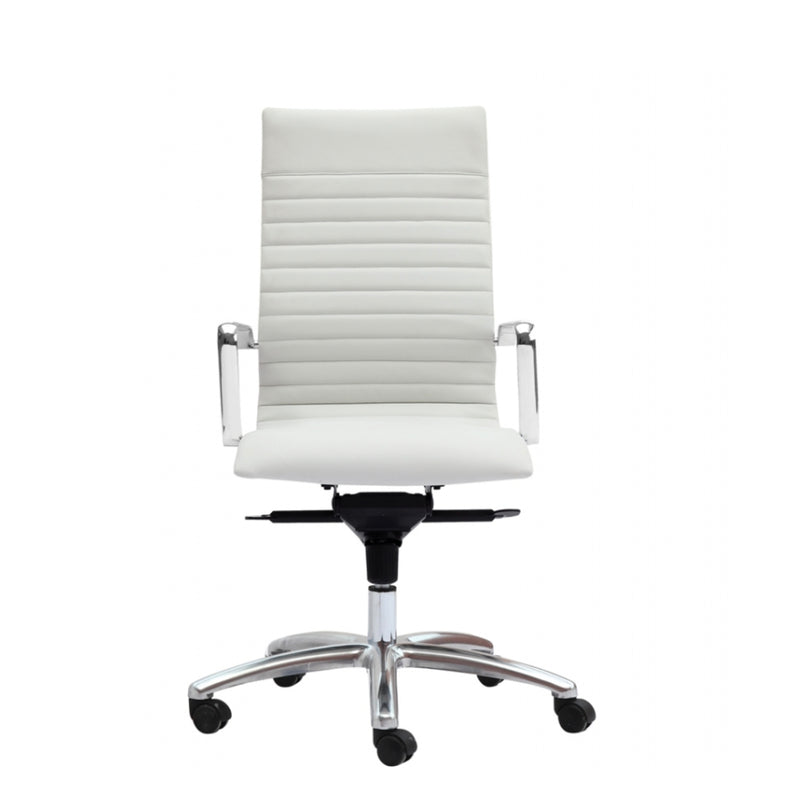 ZETTI High Back Executive Leather Chair, White - Main Image