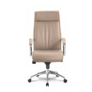 ALTO High Back Executive Leather Chair with Padded Fixed Arms, Sand