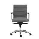 ZETTI Mid Back Executive Leather Chair, Grey