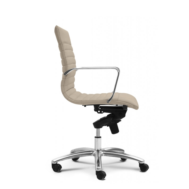 ZETTI Mid Back Executive Leather Chair, Sand