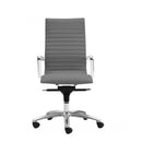 ZETTI High Back Executive Leather Chair, Grey
