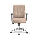 ALTO Mid-Back Executive Leather Chair with Adjustable Arms, Sand