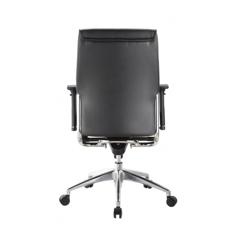 ALTO Mid Back Executive Leather Chair with Adjustable Arms, Black