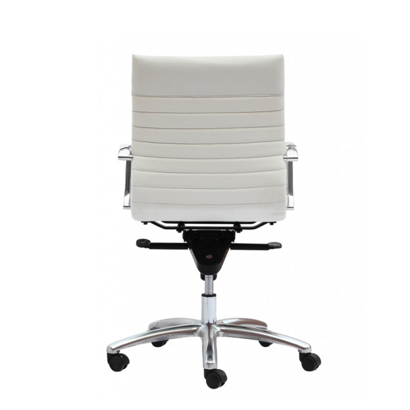 ZETTI Mid Back Executive Leather Chair, White