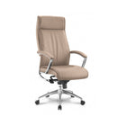 ALTO High Back Executive Leather Chair with Padded Fixed Arms, Sand