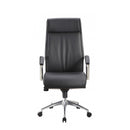 ALTO Executive Series Leather High Back Chair with Fixed Padded Arms, Black