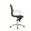 ZETTI Mid Back Executive Leather Chair,  Black
