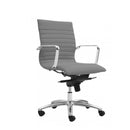 ZETTI Mid Back Executive Leather Chair, Grey