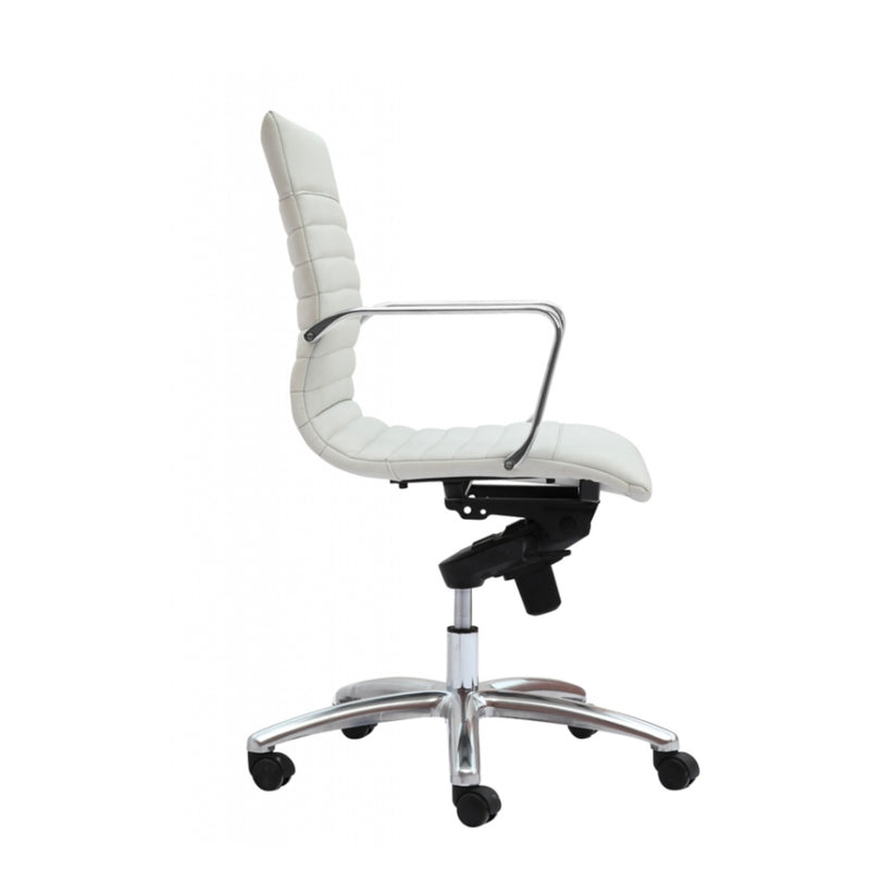 ZETTI Mid Back Executive Leather Chair, White