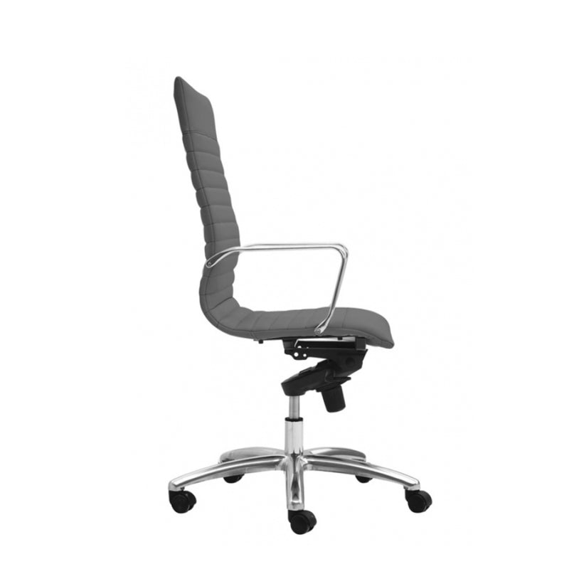 ZETTI High Back Executive Leather Chair, Grey