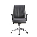 ALTO Mid Back Executive Leather Chair with Adjustable Arms, Black