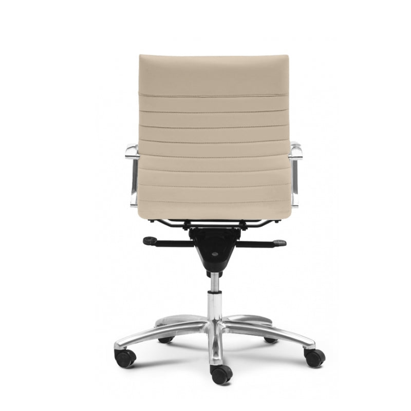 ZETTI Mid Back Executive Leather Chair, Sand