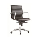 ZETTI Mid Back Executive Leather Chair,  Black