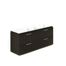 Potenza Filing Credenza 68"W x 22"D with 4 Drawer Filing Cabinets and Glass Tops