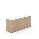 Potenza Filing Credenza 68"W x 22"D with 4 Drawer Filing Cabinets and Glass Tops