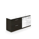 Potenza Storage/Filing Credenza 68"W x 22"D with 2 White Glass Doors/2 Drawer and Glass Tops