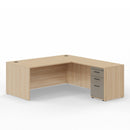 Leah Executive L-Desk 71"W x 77"D with Locking Box/Box/File Pedestal