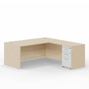 Leah Executive L-Desk 71"W x 77"D with Locking Box/Box/File Pedestal