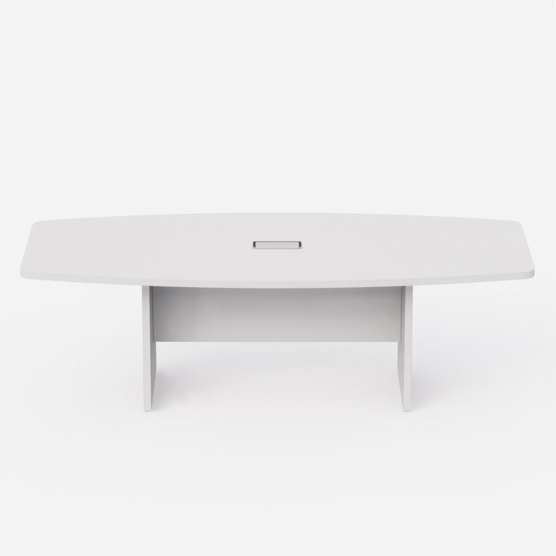 Sheridan Conference Table 96"W x 43"D (8ft) Conference Table with Silver Grommet - White