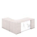 Potenza L-Shaped Desk 66"W x 72"D with Glass Modesty Panel