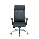 ALTO Executive Series Leather High Back Chair with Adjustable Arms, Black