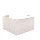 Potenza 72"W x 78"D L-Shaped Reception Desk with White Glass Transactional Top