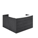Potenza 72"W x 78"D L-Shaped Reception Desk with White Glass Transactional Top