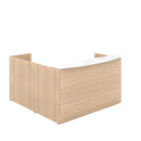 Potenza 72"W x 78"D L-Shaped Reception Desk with White Glass Transactional Top