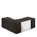 Potenza L-Shaped Desk 66"W x 72"D with Glass Modesty Panel