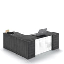 Potenza L-Shaped Desk 66"W x 72"D with Glass Modesty Panel