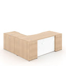 Potenza L-Shaped Desk 66"W x 72"D with Glass Modesty Panel