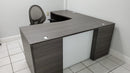 Potenza L-Shaped Desk 66"W x 72"D with Glass Modesty Panel