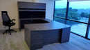 Potenza Bow Front U-Shaped Desk 72"W x 108"D with File/File Cabinet, Laminate Hutch and Laminate Modesty Panel