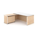 Potenza Executive L-Shaped Desk 72"W x 75"D with Glass Top