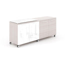 Potenza Mobile Storage Credenza 72"W x 20"D with 2 White Glass Doors, 2 Laminate Doors