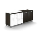 Potenza Mobile Storage Credenza 72"W x 20"D with 2 White Glass Doors, 2 Laminate Doors