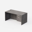 Sheridan Straight Desk 60"W x 30"D with Hanging Box/File Pedestal - Stone Grey