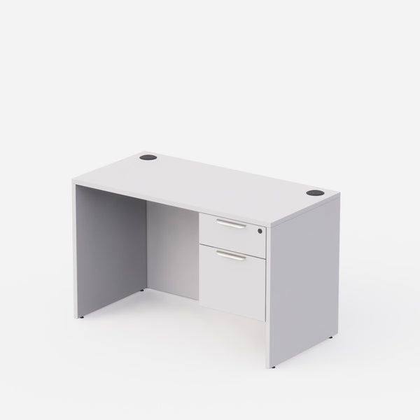 Sheridan Agent Desk 48"W x 24"D with Locking Hanging Box/File Pedestal - White