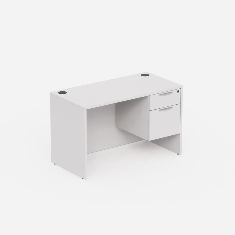 Sheridan Agent Desk 48"W x 24"D with Locking Hanging Box/File Pedestal - White