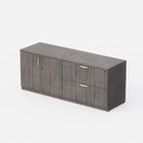 Sheridan Credenza 72"W x 22"D Combo 2-Drawer Lateral File & 2-Doors Storage Cabinet - Stone Gray