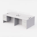 Sheridan Collaborative Benching 96"W x 48"D with Locking Hanging Box/File Pedestals & Dividers - White