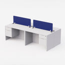 Sheridan Collaborative Benching 96"W x 48"D with Locking Hanging Box/File Pedestals & Dividers - White