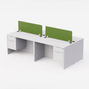 Sheridan Collaborative Benching 96"W x 48"D with Locking Hanging Box/File Pedestals & Dividers - White