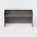 Sheridan Reception Desk 72"W x 36"D with Ultra White Glass Transactional Top - Stone Gray
