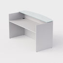 Sheridan Reception Desk 72"W x 36"D with Ultra White Glass Transactional Top - White