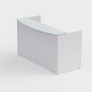 Sheridan Reception Desk 72"W x 36"D with Ultra White Glass Transactional Top - White